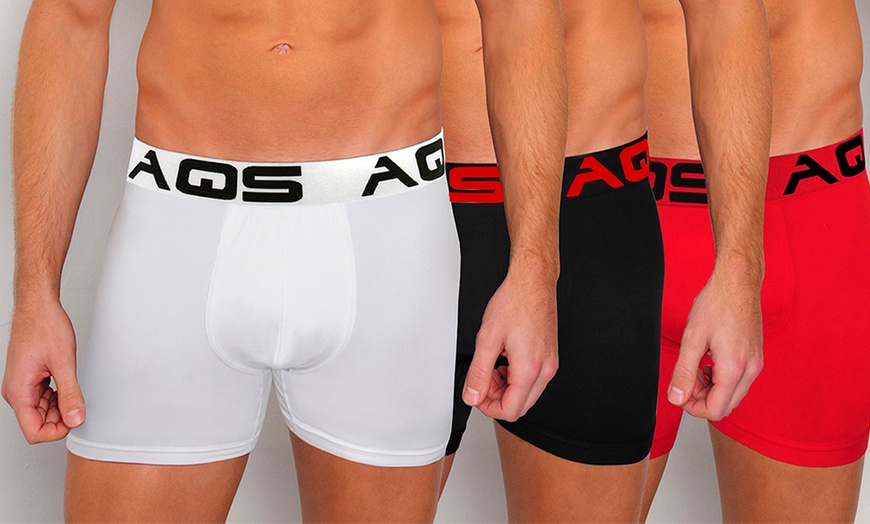 Image 1: AQS Men's Boxer Briefs Three-Pack