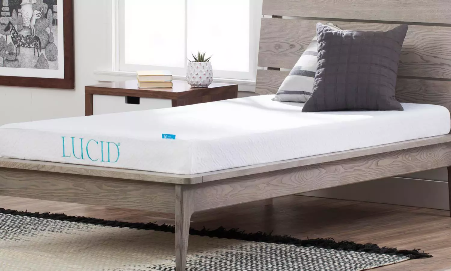 Lucid 5" Gel Memory Foam Mattress with Optional Frame - Primary Image