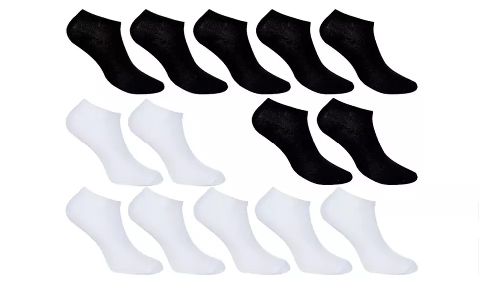 7 oder 12 Paar kurze Socken in Schwarz und/oder Weiß und in der Universalgröße 36-40 - Primary Image