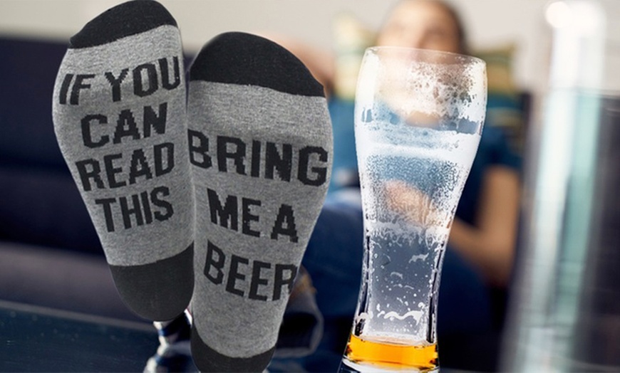 Image 1: 'Bring Me Beer' Socks