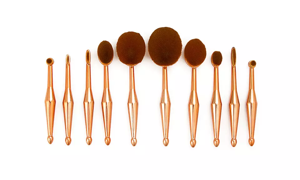 Metallic Oval Brush Set (10-Piece) - Second Medium