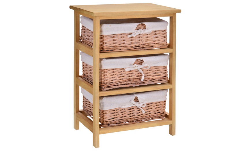 Image 4: HomCom Wicker Basket Drawers
