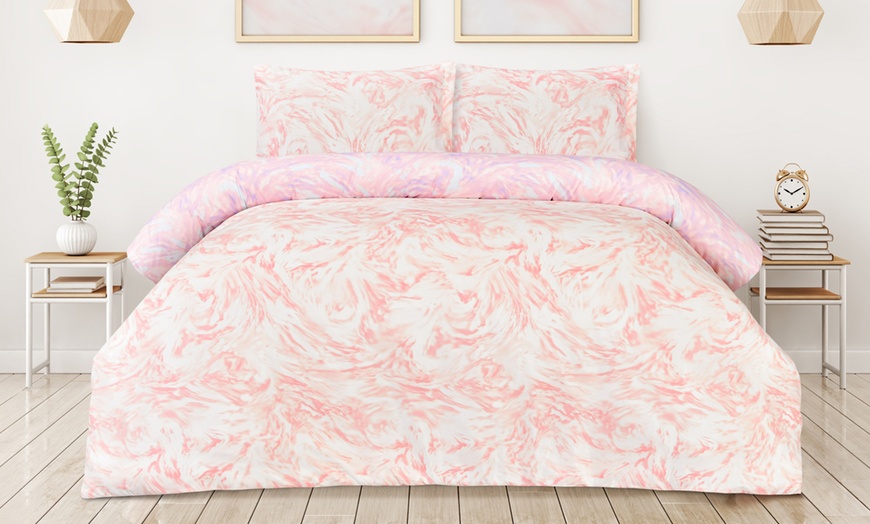 Image 2: Single Oiled Swirl Duvet Set 