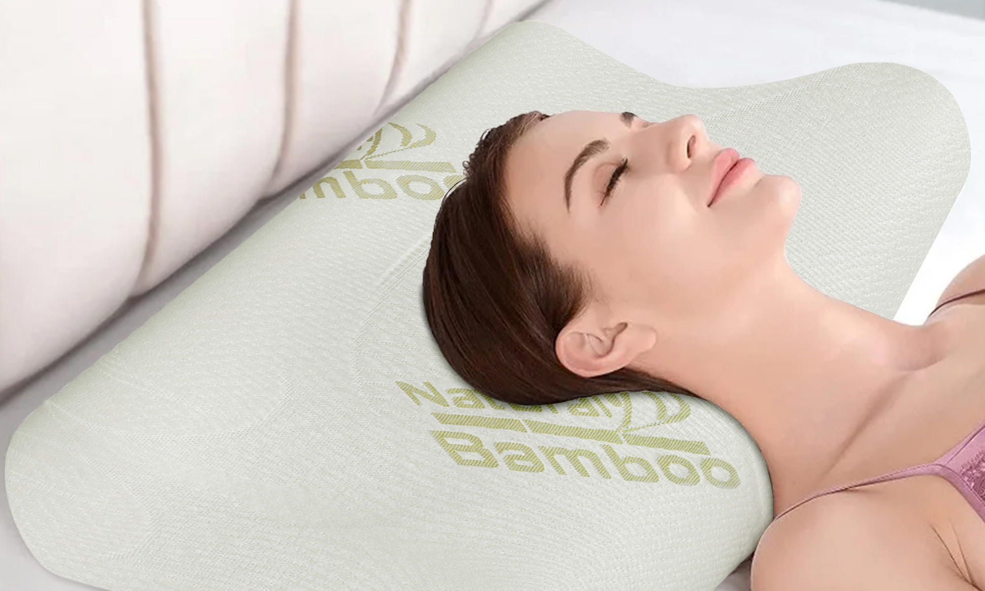 1 o 2 cuscini cervicali in bambù con doppia onda