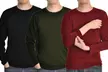 Men's Fleece-Lined Long-Sleeve Tops (3-Pack) - Second Medium