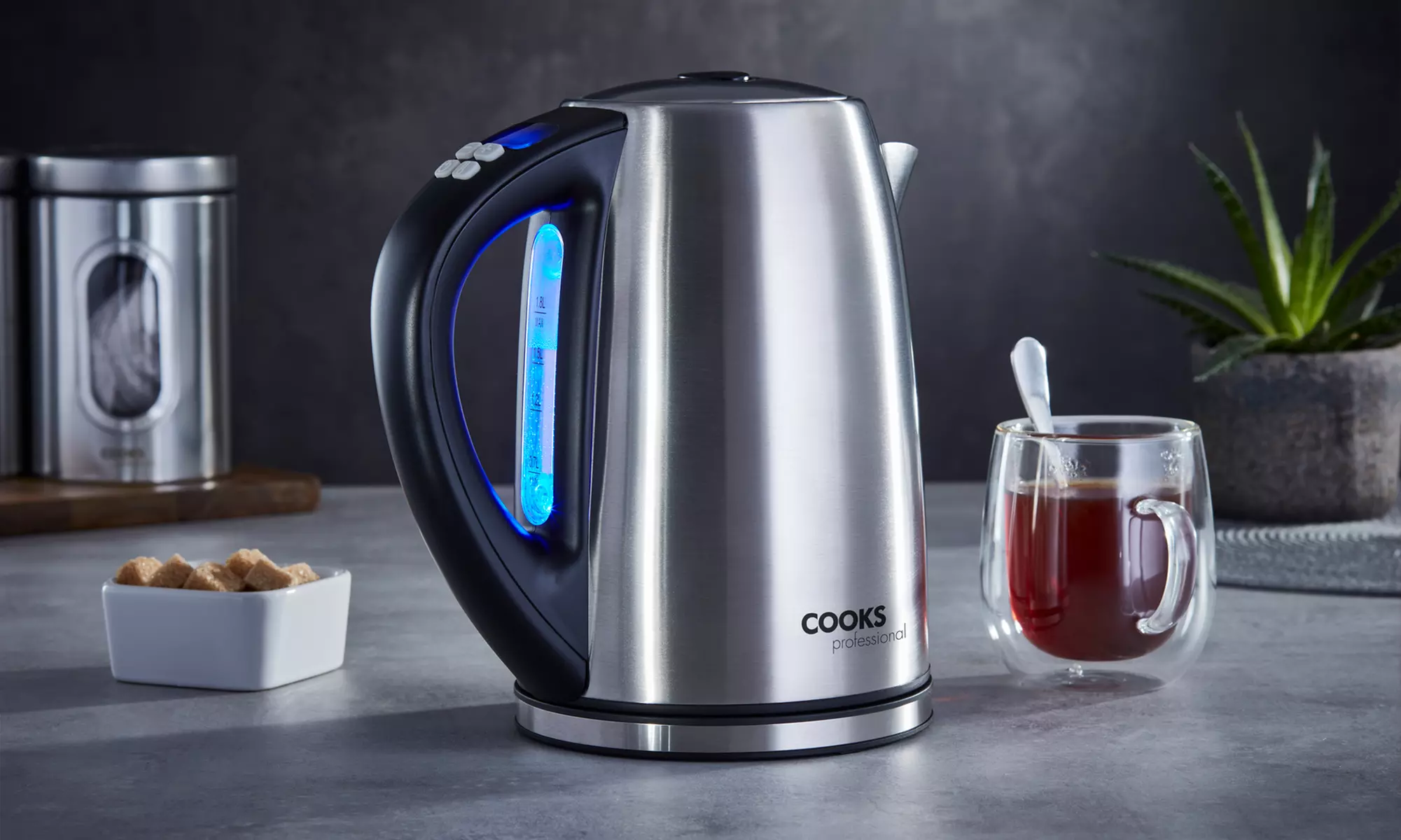 Cooks Professional Stainless Steel or Glass Temperature Control Kettle - Primary Image