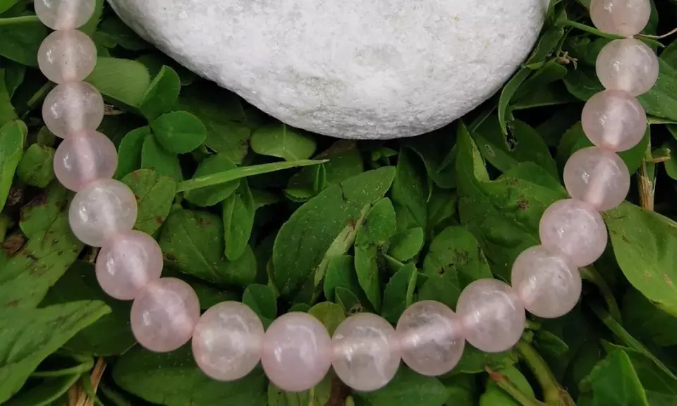 1, 2 ou 4 bracelets en quartz rose avec bande élastique