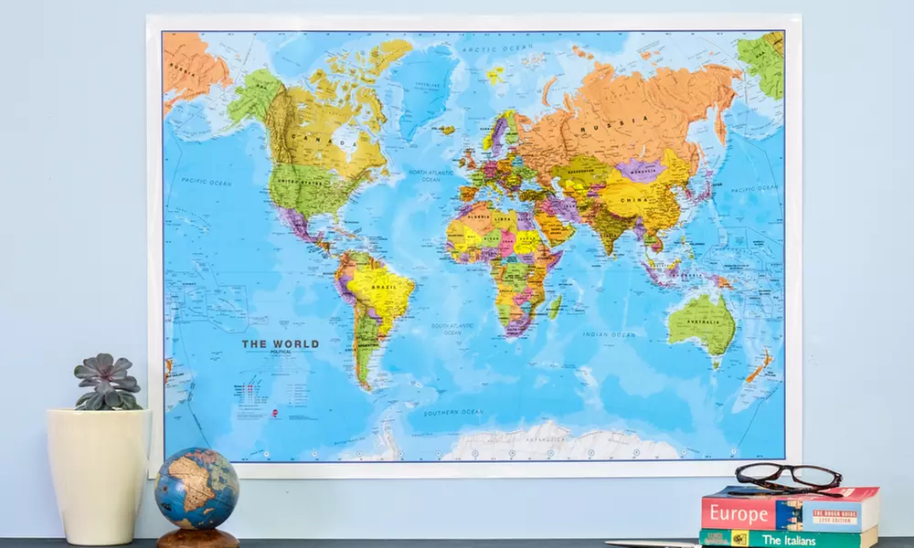 1 ou 2 affiches carte du monde plastifiées - Primary Image