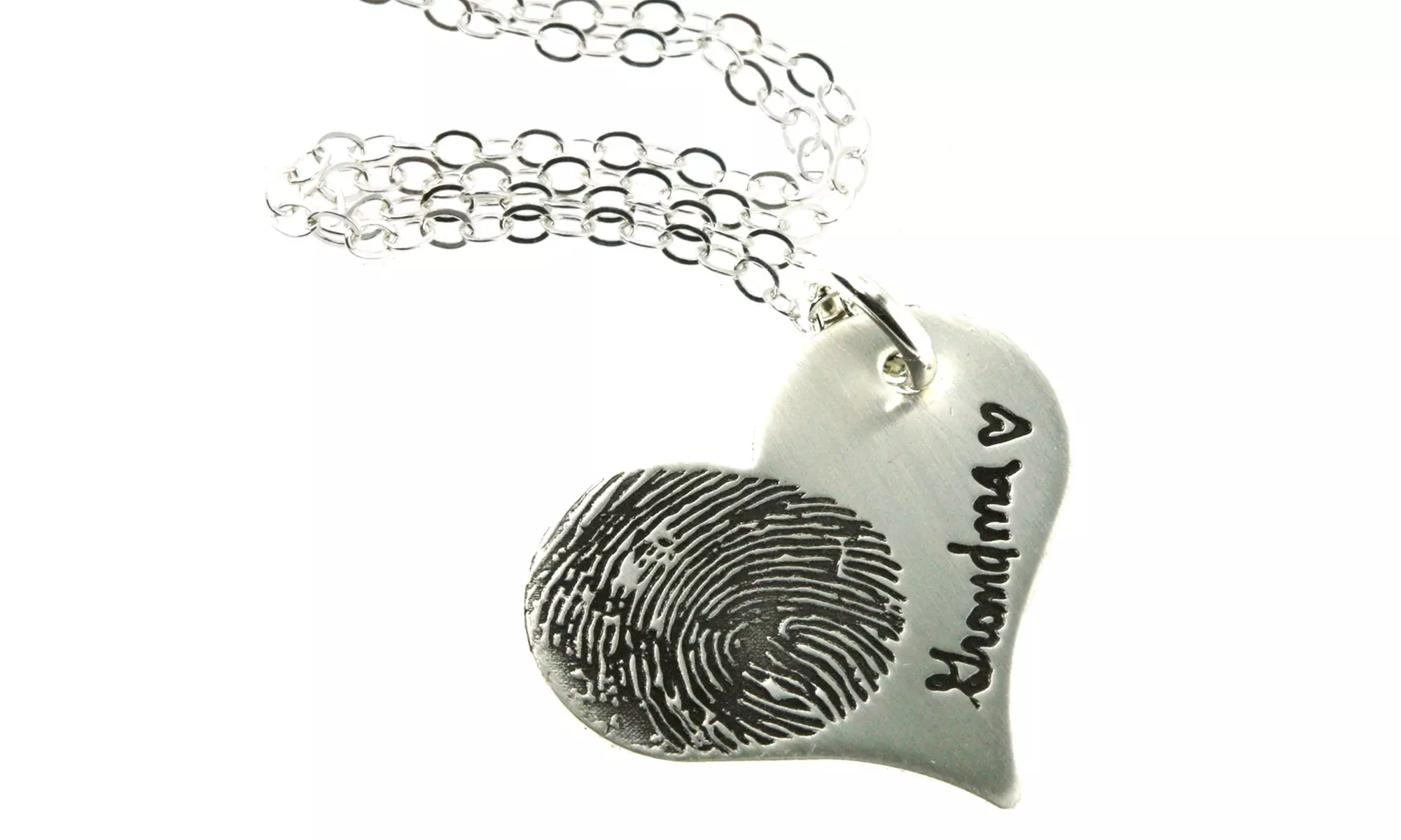 One, Two, or Three Personalized Actual Fingerprint Sterling Silver Necklaces from ByHannahDesign (Up to 62% Off) - Primary Image