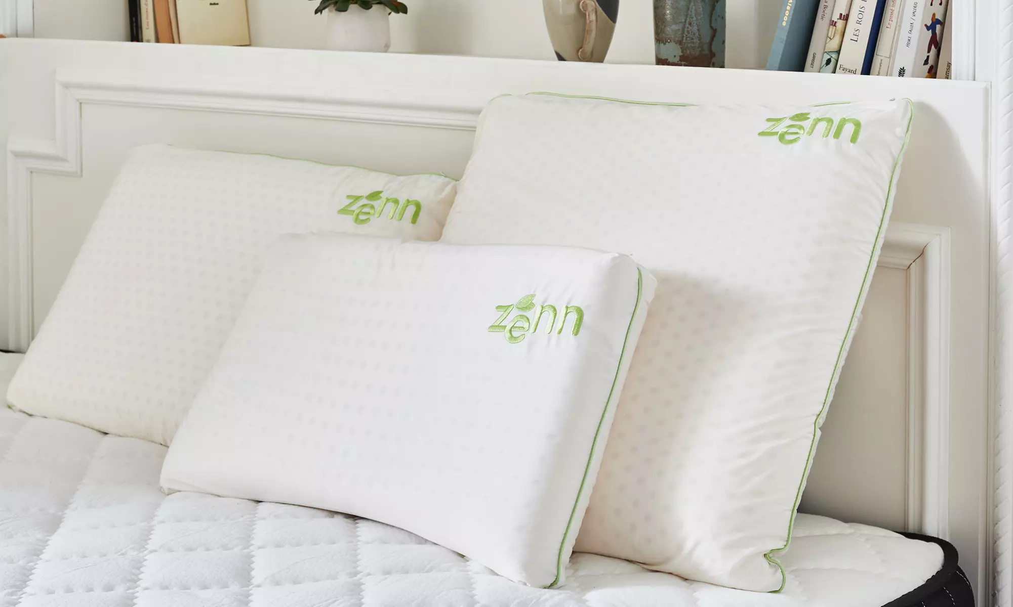 Almohada suave de viscosa de bambú y látex natural de Royal Jack para alivio cervical y de hombros - Second Medium