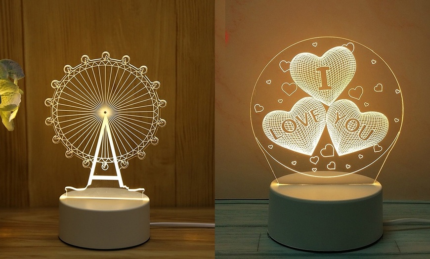 Image 19: LED 3D Night Light in Six Designs