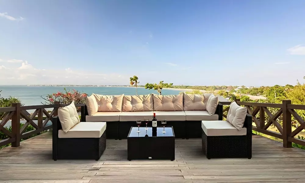 Salon de jardin modulable "Elise" en résine tressée de Kocoon