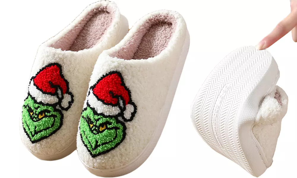Pantofole in stile natalizio ispirate al Grinch