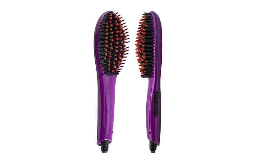 Image 3: Electric Hair Straightening Brush