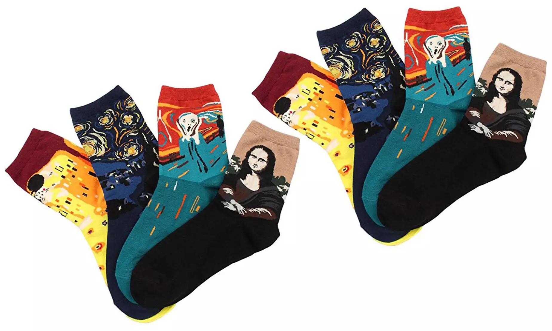4 o 8 paia di calzini da donna con opere d'arte - Image 3
