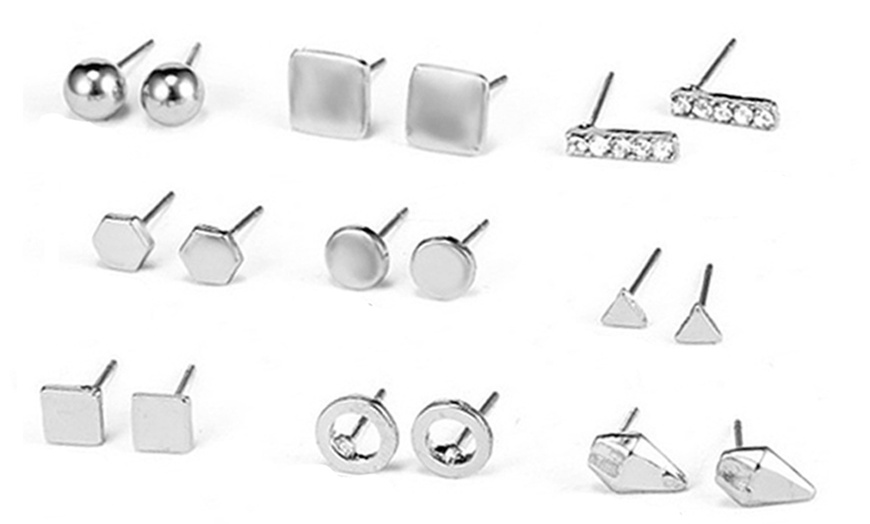 Image 4: Nine-Pair Stud Earring Set