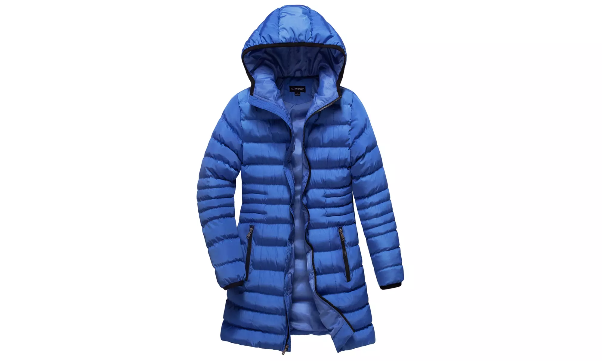 U2Wear Women's Zip Front Puffer Coat with Hood - Second Medium