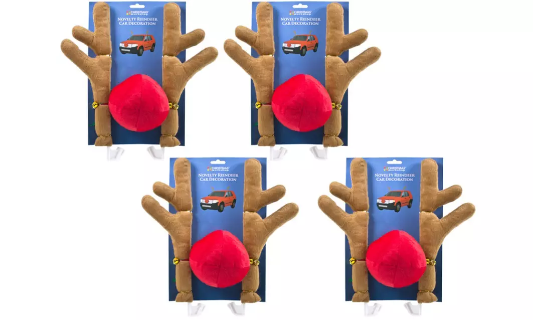 1x oder 2x Deko-Set fürs Auto „Rentier“: Geweih und Nase, inkl. Versand - Second Medium