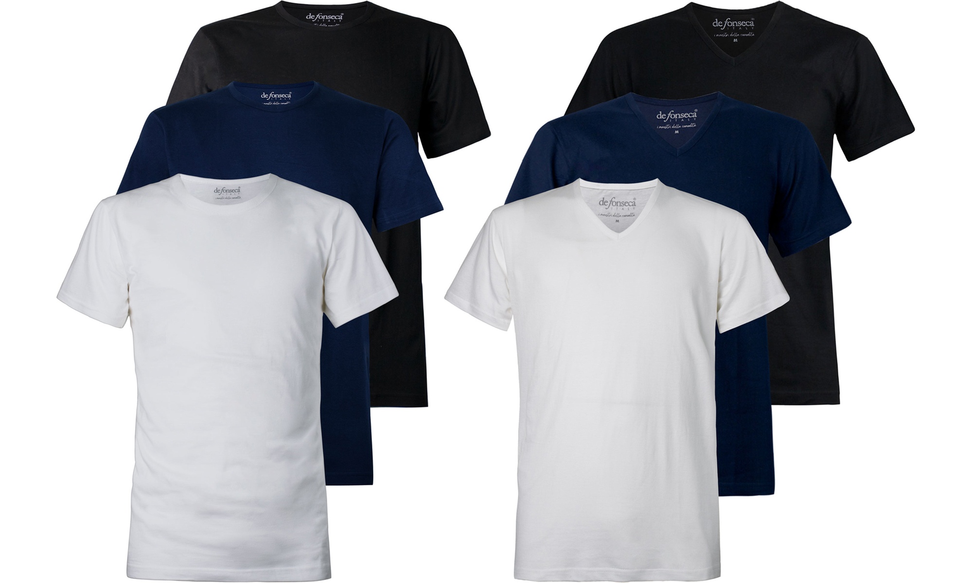 Set da 3 o 6 T-shirt da uomo De Fonseca