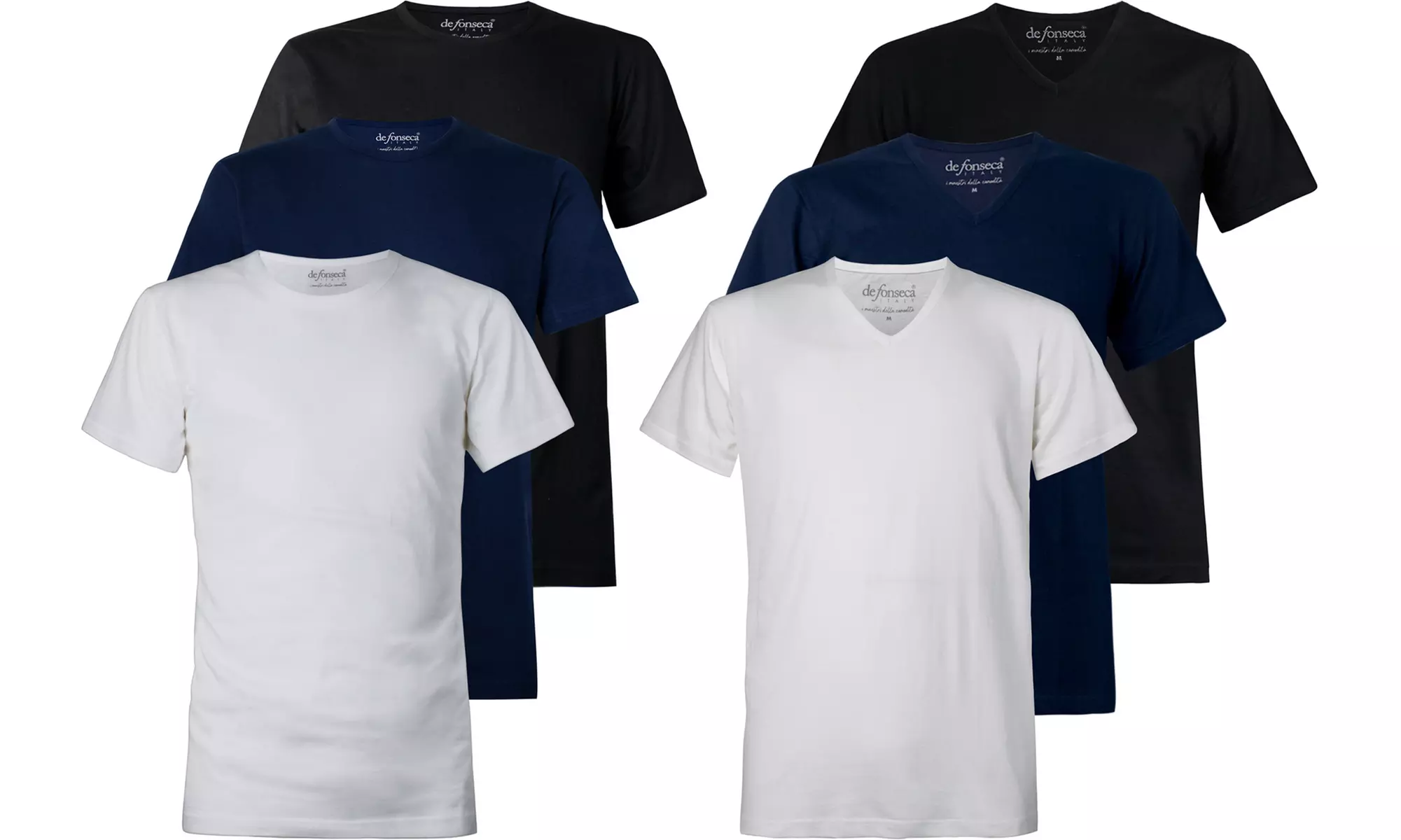 Set da 3 o 6 T-shirt da uomo De Fonseca