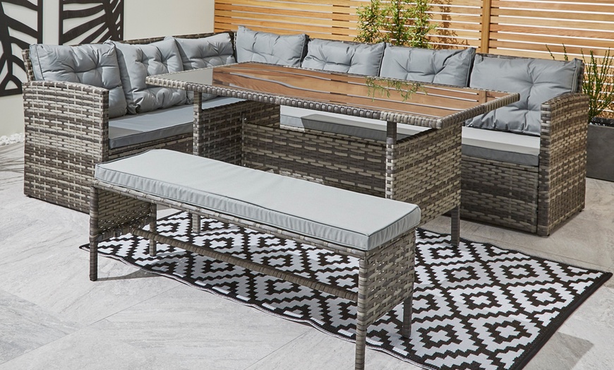 Image 13: Rattan-Effect Outdoor Set with Cover