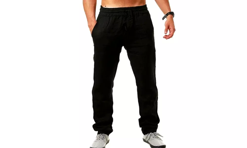 Leinen/Baumwoll-Stoffhose für Herren