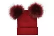 Bonnet double pompon fausse fourrure pour femme Gabi - Second Medium