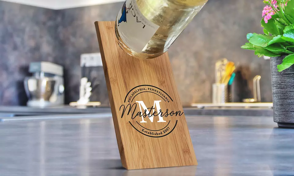 Personalized Wine Bottle Balancer with Name and Initial