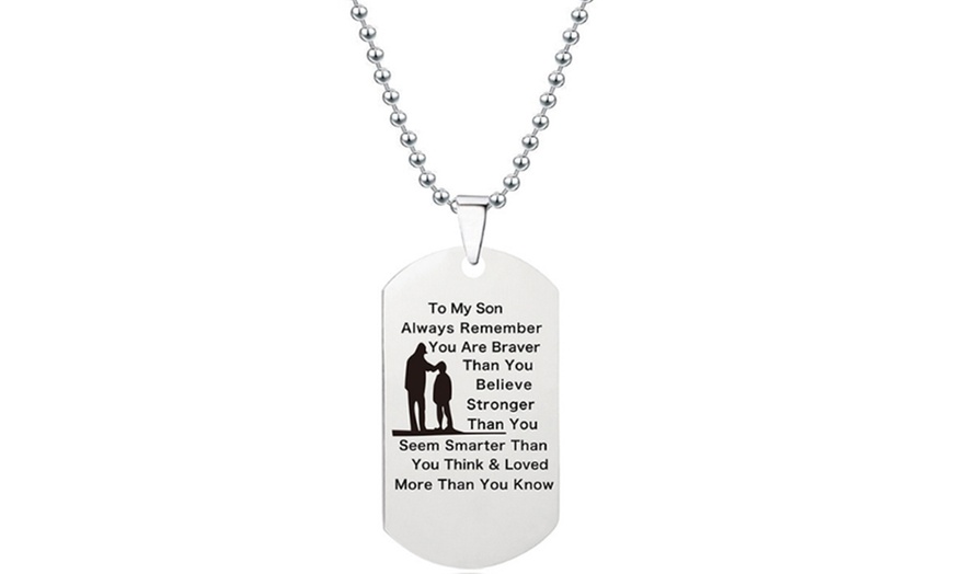 Image 4: Parent to Child Engraved Tag Necklace