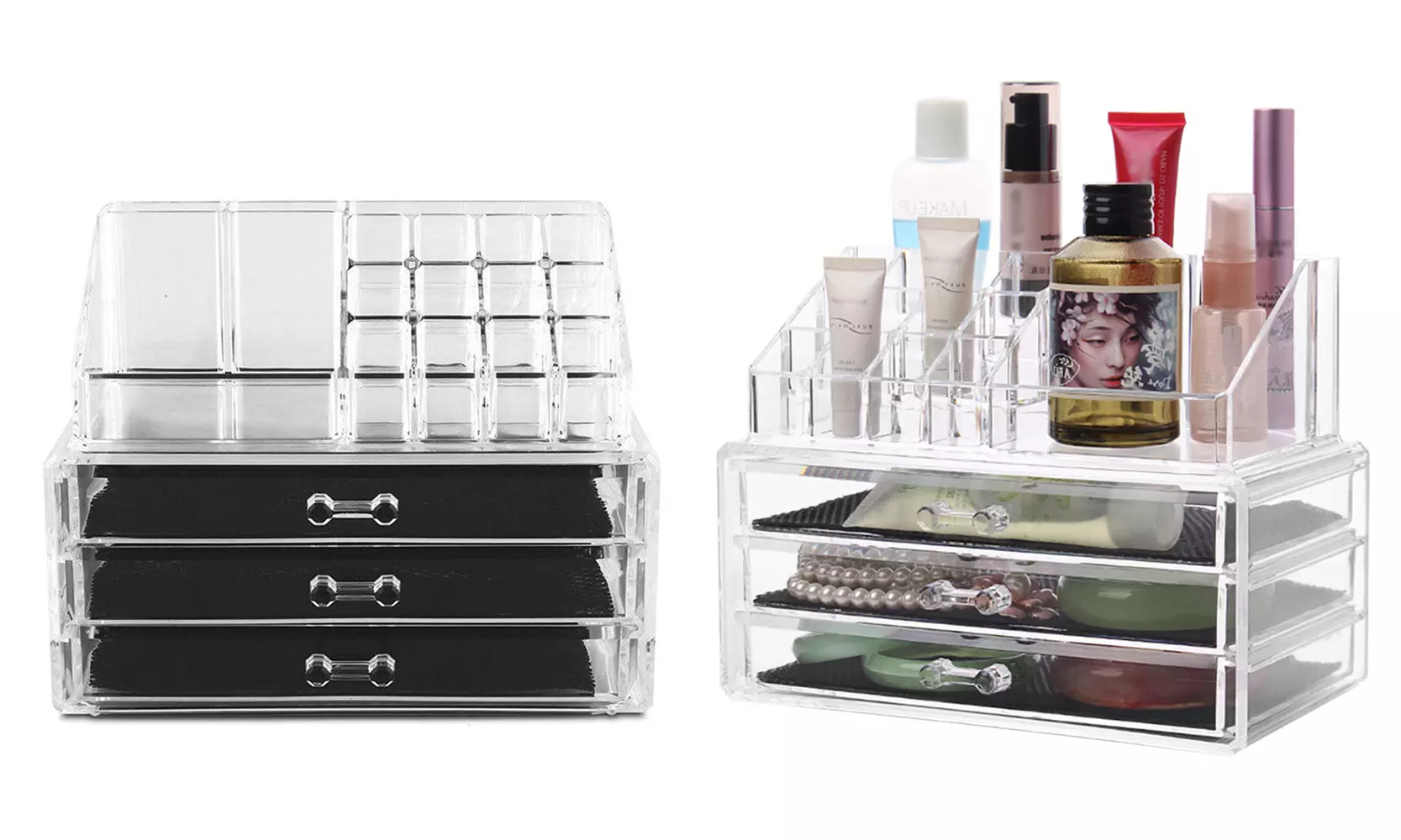 Acrylic Makeup Organizer Rack (1- or 2-Pack) - Primary Image