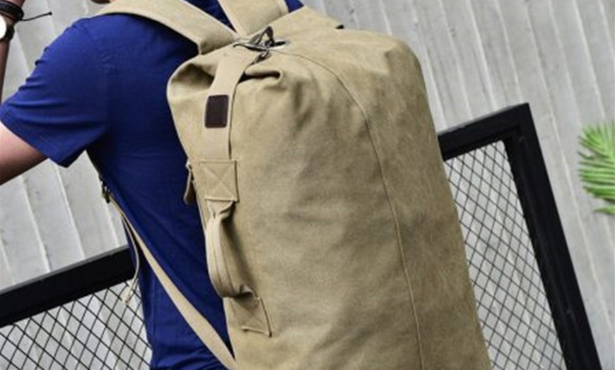 Image 3: Canvas Utility Backpack