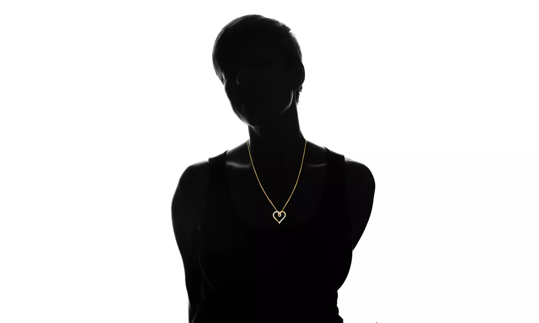 1/10 CTTW Diamond Heart Loop Pendant in 10K Gold by DiamondMuse - Second Medium