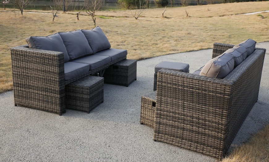 Image 3: Yakoe Corner Rattan Cube Set