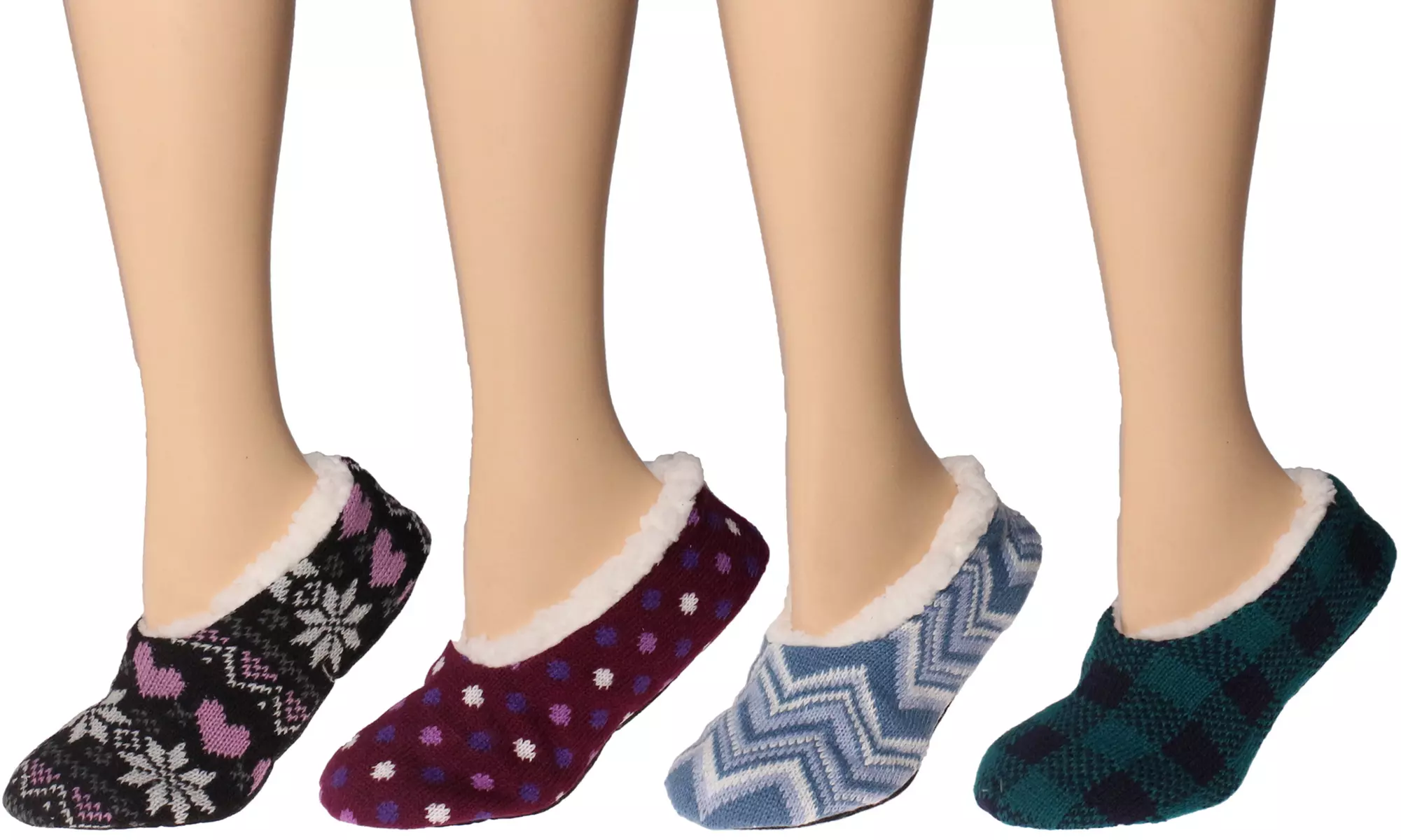 Polar Extreme Women's Fuzzy Slipper Socks (4-Pack) - Primary Image