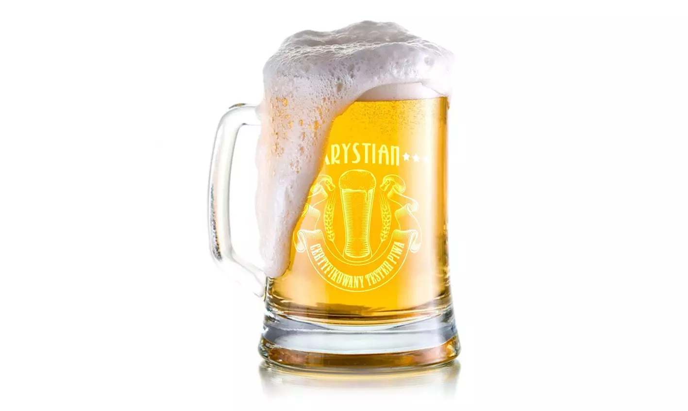 Personalizowany kufel 0,5 l szklany (29 zł) lub ceramiczny (49 zł) na 4MyArt.pl (do -58%) - Primary Image