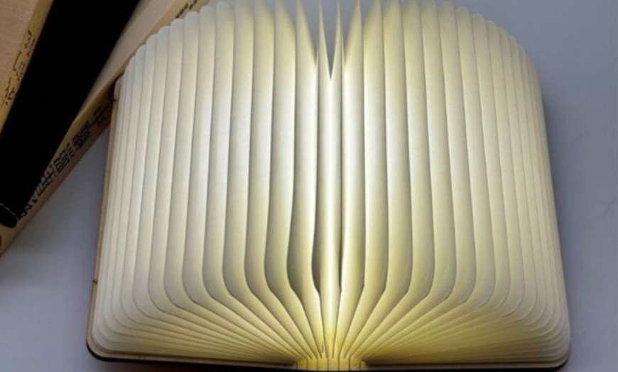 Image 1: Foldable Creative Flip Book Shaped Night Light