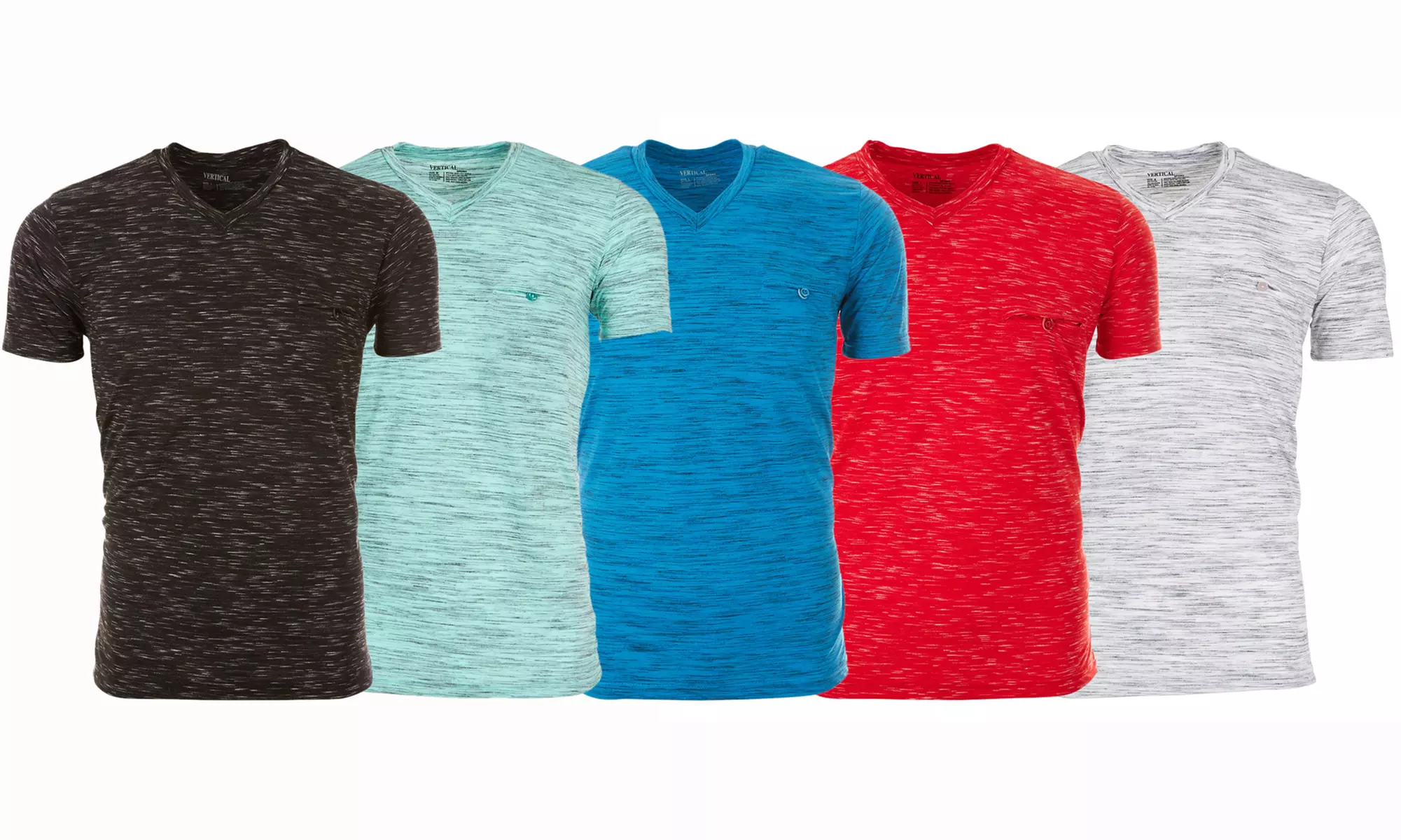 Vertical Sport Men's V-Neck T-Shirt with Chest Pocket (4-Pack) (S-2XL) - Primary Image