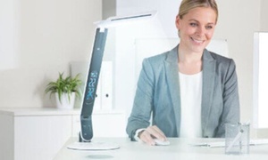 Rexel Office Desk Lamp with USB Charging Clock