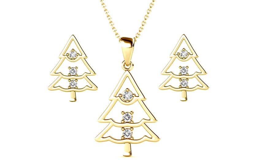 Image 7: Swarovski Christmas Tree Pendant Necklace