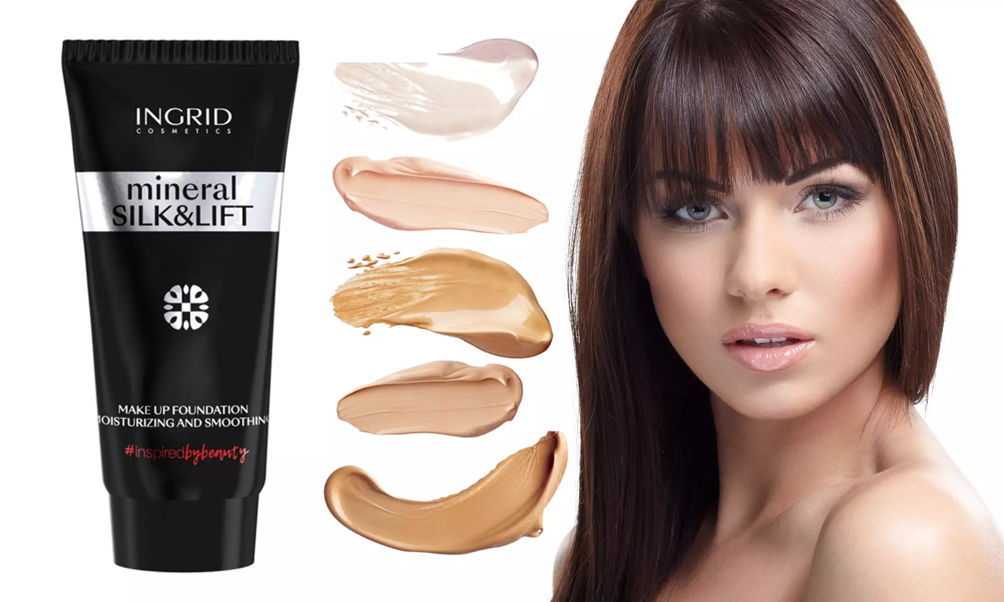 Fond de teint minéral Ingrid Cosmetics "Silk & Lift", en tube de 30 ml, livraison offerte - Primary Image