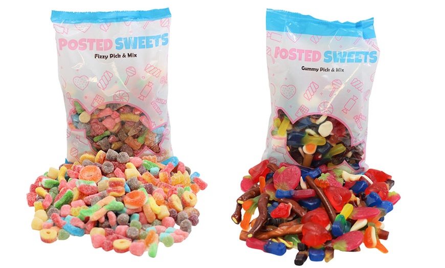 Image 1: Posted Sweets Fizzy and Gummy Pick and Mix Bags Selection