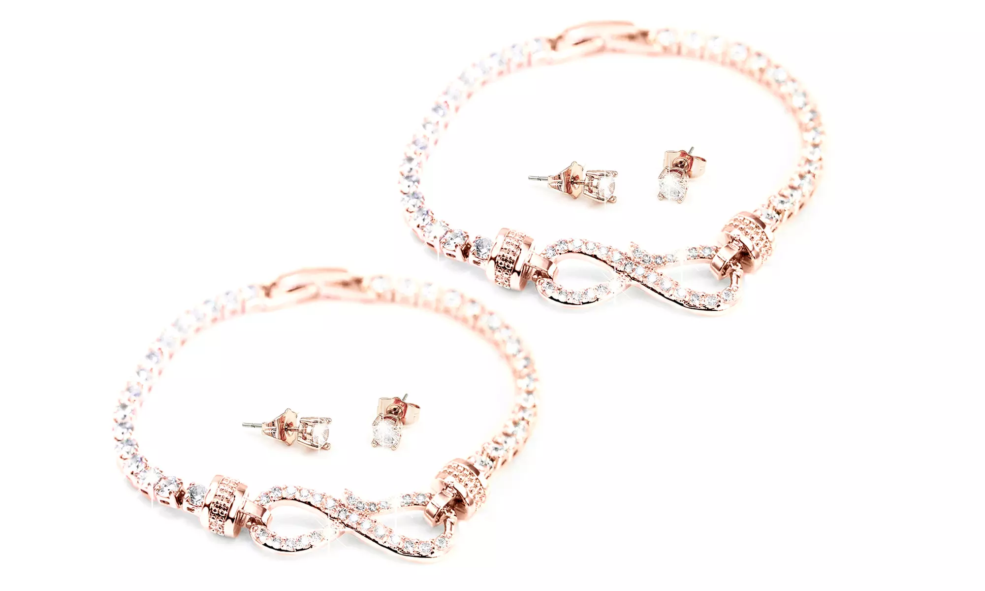 1 o 2 conjuntos de pendientes y pulsera Arabella hechos con cristales de Swarovski® - Second Medium