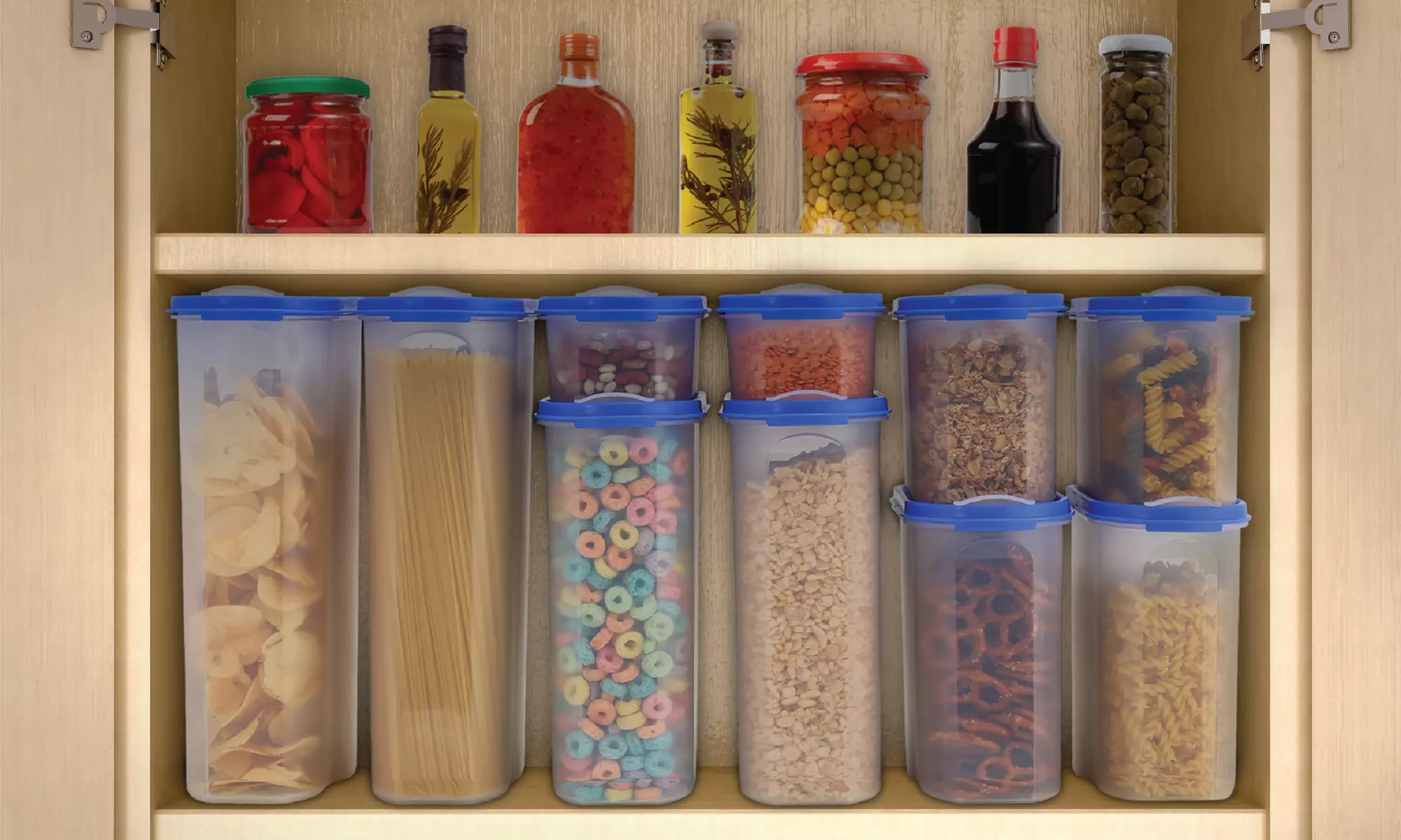 Airtight Dry Food Container Set with Pouring Lids (10-Piece) - Second Medium