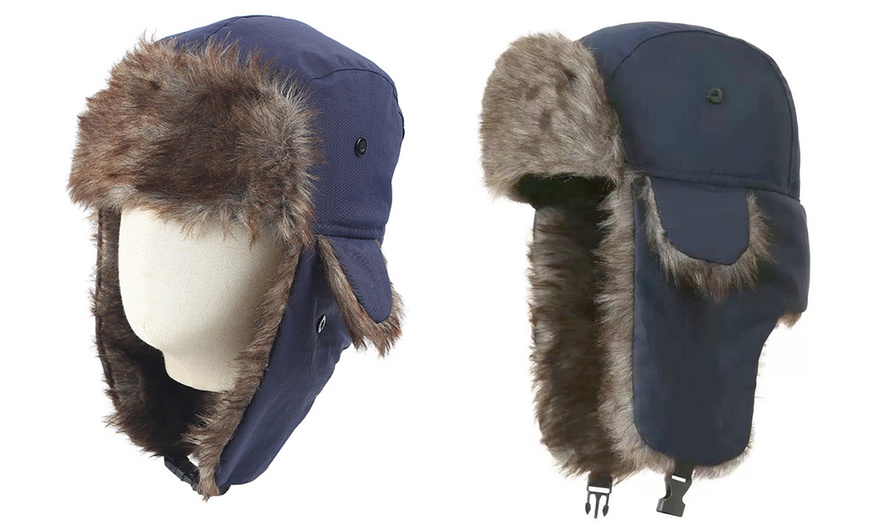 Image 4: Bonnet d'hiver ajustable avec doublure en fausse fourrure