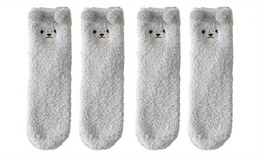 Image 9: 1, 2 ou 4 paires de chaussettes polaires nounours 