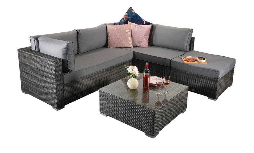 Image 4: Rattan Effect Bridgetown Corner Sofa Set