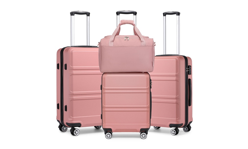 Image 9: Hard Shell ABS Suitcase and Travel Bag Set