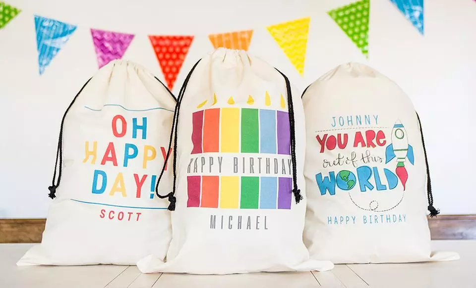 One, Two, Three, Five, or Ten Personalized Jumbo Birthday Gift Bags from Qualtry (Up to 87% Off) - Primary Image