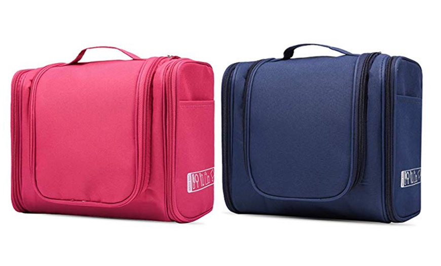 Image 32: One or Two Multi-Compartment Waterproof Toiletry Bags