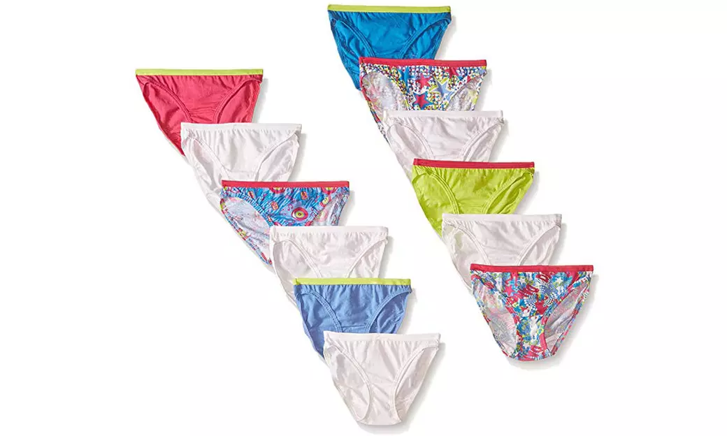  Fruit of the Loom Girls Cotton Bikini Underwear (12-Pack) - Primary Image
